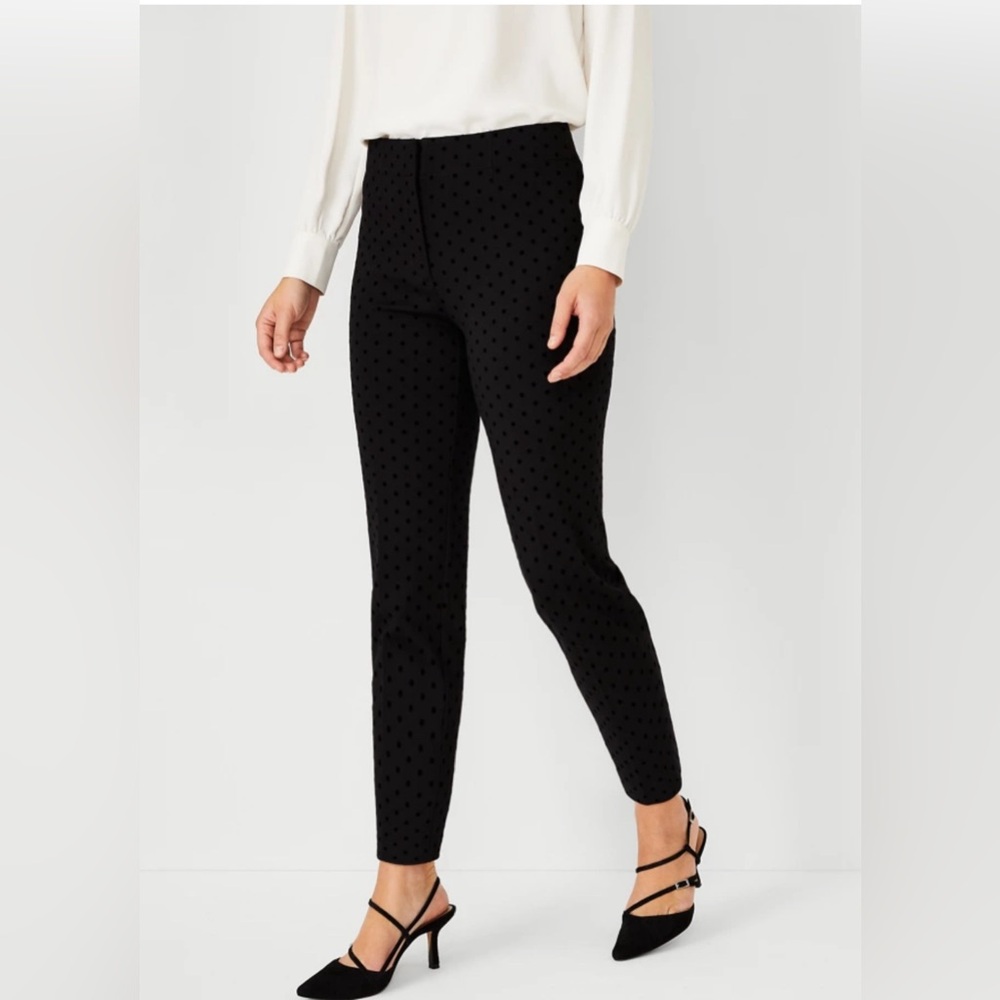 Subtle black polka dot pointe pants. NWT